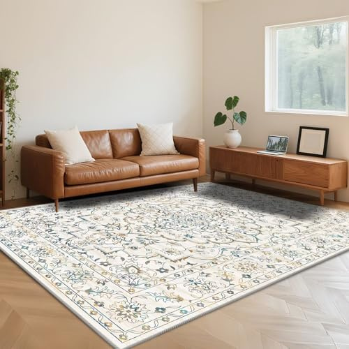 RUGMRZ Antirutsch Bettumrandung Teppich 80X120cm,Waschbar In Waschmaschine Blumenmuster Hellblau für Wohnzimmer,Balkon,Esstisch