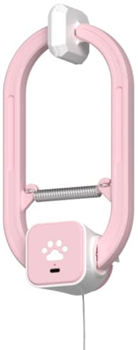 HAPPYCODE Rechargeable Electric Cat Teaser – Interactive Door Clip Teaser for Cats, 2 Motion Modes (360° Spin & Irregular Jumping), Smart Auto Cat Toy for Exercise & Fun (No Remote)(Pink)