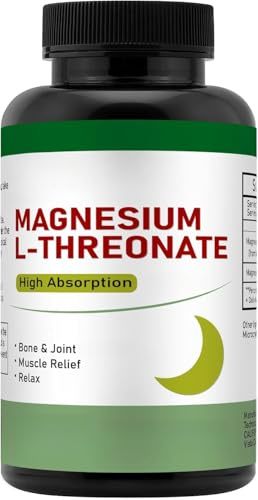 2PCS Complexe de Magnésium L-Thréonate – Pour le soutien au sommeil, la santé cérébrale et la fonction cognitive – Sans gluten, Non OGM