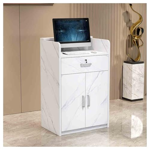 Moderno piccolo banco per ricevimenti per ufficio e atrio, elegante bancone per reception (60 x 40 x 90 cm), design salvaspazio