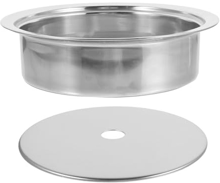 MOTHNUR Adaptateur pour Plaque Induction Acier Inoxydable Anneau de Cuisson Encastré et Couvercle Set pour Table à Fondue Résistant et Pratique Compatible Cuisinière Induction