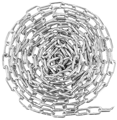 MARWOTEC 10m Schweißkette 4mm verzinkte Kette 10 Meter DIN 763 geschweißt ø 4mm langgliedrig in Enden á 10 Meter Rundstahlkette mit verschweißten Gliedern 4mm dick 10 Meter lang