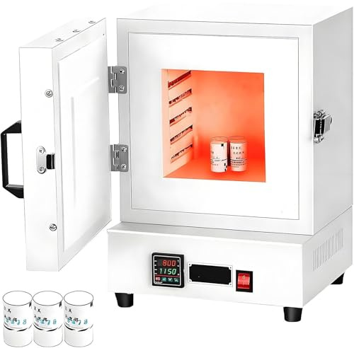 Memykoy Forno Elettrico, Forno da Tavolo Compatto da 2000 W, Temperatura Massima 1150 ℃, per la creazione di Gioielli, Fusione di Metalli, smaltatura di ceramiche e progetti Fai da Te