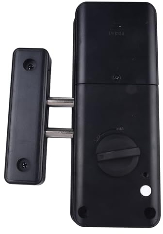 BlesConi Cerradura de puerta electrónica invisible con tarjeta para desbloqueo, ABS negro, cerradura de puerta de madera para interiores