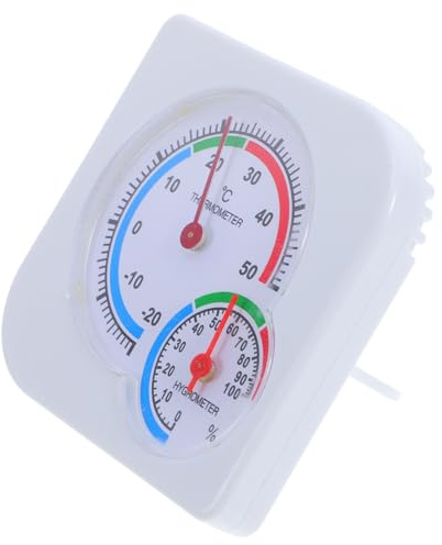 INOOMP Termometro Igrometro Analogico Piccolo per Ambienti Interni ed Esterni, Monitor Temperatura e Umidità Casa, Mini Misuratore Portatile per Ufficio, Serra e Cameretta