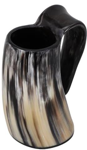 PRETYZOOM Corne à Boire Viking 200 Ml en Corne Naturelle Gobelet à Bière Authentique Festivals et Oktoberfest Usage Intérieur et Extérieur