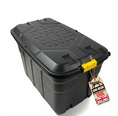 BigDean XXL Aufbewahrungsbox mit Deckel und Rädern 190 Liter