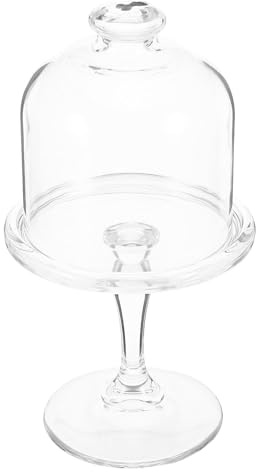 YARNOW Espositore Mini Vetro per Dolci con Campana Protettiva, Alzatina Elegante in Vetro Trasparente con Copertura a Cupola, per Pasticcerie e Caffè