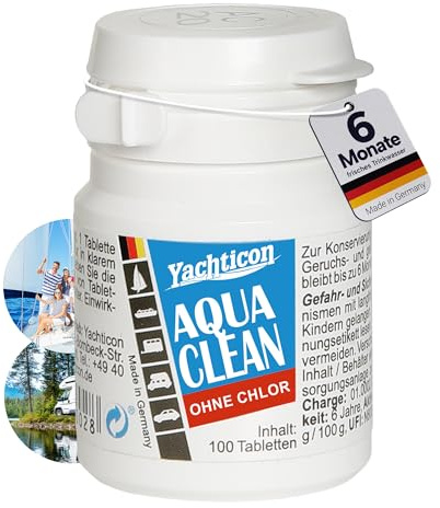 YACHTICON Aqua Clean AC 20 ohne Chlor 100 Tabletten für 2000 Liter