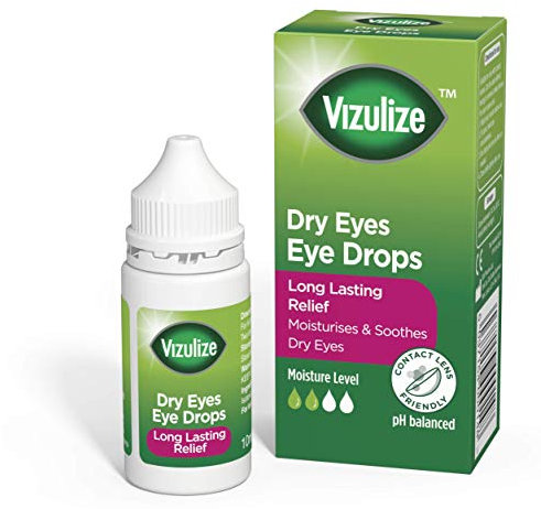 Vizulize Dry Eyes Eye Drops 10ml - Long Lasting Relief, Moisturizes & Soothes Dry Eyes