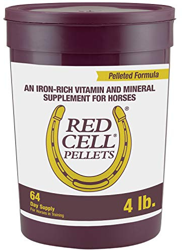 Farnam Horse Health Red Cell Pellets, Vitamin-Iron-Mineral Supplement for Horses, Helps Fill Important Nutritional Gaps in Horse's Diet, 4 lbs., 64-Day Supply