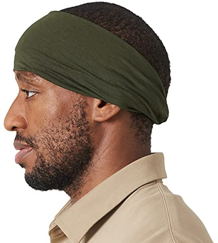 CHARM Herren Japanisch Bandana Stirnband - Damen Headband Haar Band Sport Khaki