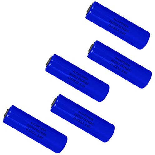 Set di 5 Batterie Pila Li-SOCL2 AA 3.6V 2400mAh Formato AA (Stilo) Lithium-Thionyl Chloride