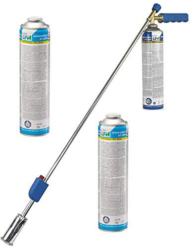 CFH Bio-Gärtner PZ 4000 Set avec 1 boîte de gaz sous pression, allumage piézoélectrique, brûleur en aluminium + 2 gaz de recharge