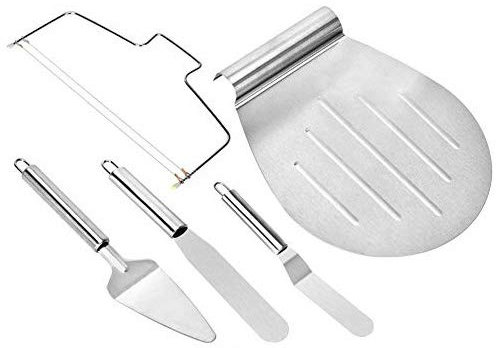 Kuchenheber Set, Queta Tortenheber Set Torten Set inkl, 2 Spatula, Pizzaschaufel, Kuchenheber, Tortenbodenteiler, Backen DIY für Kuchen, Pizza, Kuchen, Desserts und Kuchen Dekorieren