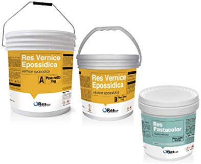 Résine pour sols en résine époxy, peinture à base de résine époxy pour sols industriels Garage, dans toutes les couleurs + o,6 kg de Rs Pastacolor (ivoire clair ral 1015)