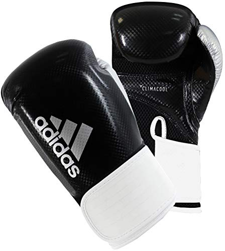 adidas Guantes de Boxeo híbridos 65 para Hombre, Negro/Blanco, 10 oz EU