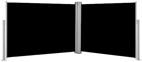vidaXL Infällbar sidomarkis svart 100x1000 cm