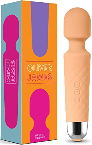 Vibrator für Frauen - Leises und Starkes Massagegerät + Akku - Sexspielzeug mit 20 Vibrationsmuster und 8 Geschwindigkeitsstufen - Kabelloser Dildo für Klitoris, G Spot - Oliver James (Hautfarben)