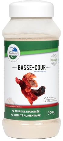Terra Nostra - Basse Cour Terre de Diatomée - Flacon Poudre 300g - Utilisable en Agriculture Biologique - sans Danger pour l'environnement, Les Animaux et l'homme - Conditionné en France 300g