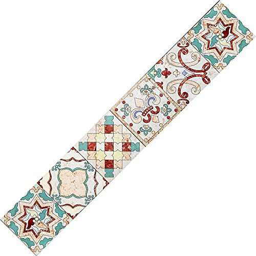 Frise de papier peint auto-adhésive tendance marocaine à décoller et à coller - Pour salle de bain, salon, cuisine - 15 x 300 cm