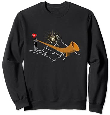 Matterhorn Berge in der Heimat Alphorn Schweiz Sonnenaufgang Sweatshirt