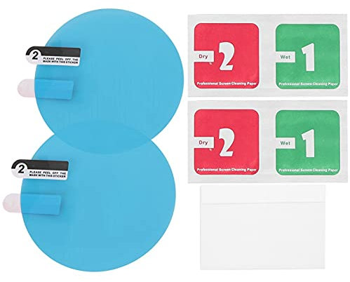 Film de rétroviseur, autocollant de rétroviseur, film de rétroviseurs latéraux, 2 pièces bleu rond PET 80 mm résistant à la pluie autocollant de rétroviseur de véhicule Film de protection anti-buée pa