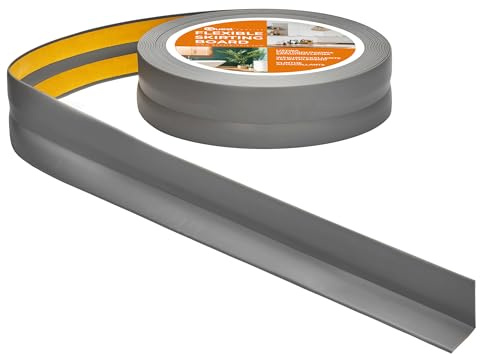 Quest Weichsockelleiste PVC 30x30 mm selbstklebend - Anthrazit, 20 m | Flexible Abschlussleiste & Knickleiste, für Küche, Bad & Fugen, Montage ohne Bohren, wasserdicht & UV-beständig