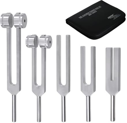 YNR Medical Healing Tuning Forks – Sound Therapy & OM Relaxing Fork, Meditation Precision Pitch Fork Tools Set (5Pcs)