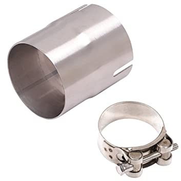 Auspuffblenden Universal 51MM Adapter 52MM 54MM 56MM 58MM 62MM 64MM Auto Motorrad Edelstahl Auspuff Reduzierstück Verbindungsrohr Auspuffrohr (Farbe : 51mm to 54mm)