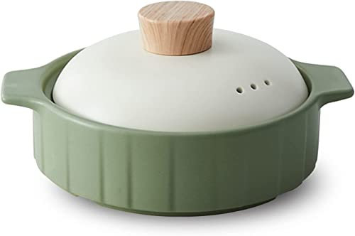 Pirofila for Lasagne Grande Profonda, Pirofile Rotonde in Ceramica con Coperchi A Prova di Forno, Manico for Pentole in Ceramica con Coperchio-khaki-24oz 700ml ( Color : gr�n , Size : 24oz 700ml )