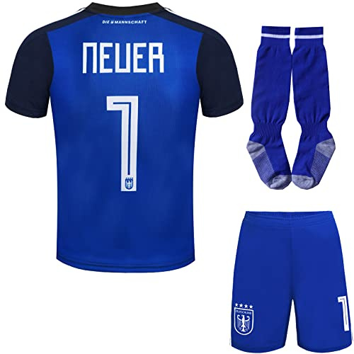 Mokiss Deutschland Neuer Kinder Torwart Trikot Fußball #1, Neu Saison, Shorts Socken Torwarttrikot