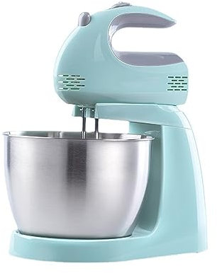 PAHION Batteur Électrique 2 en 1 Robot Pâtissier Robot De Cuisine 150W avec Grande Capacité De Bol en Acier Inoxydable 3L, Crochets À Pâte, Batteurs, Fouet Parfait pour La Cuisson À La Maison