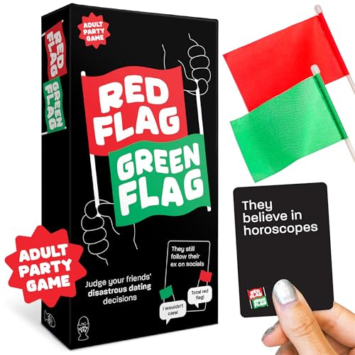 Lucky Egg - Lustiges Partyspiel mit roter und grüner Flagge - Dating-Entscheidungen der Freunde des Richters - 230 Verschiedene Fragen - Gesellschaftsspiel für Erwachsene