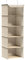 SONGMICS Étagère Suspendue, Organisateur, Penderie, Pliable, Gain de Place, Rangement Placard, avec Crochets en Métal, Renfort en Bambou, Motif Lin, Beige Sable RCH005Y01