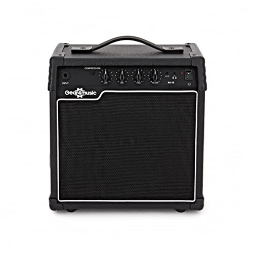 Gear4music Amplificador de Guitarra eléctrica de 15 W con Accesorios
