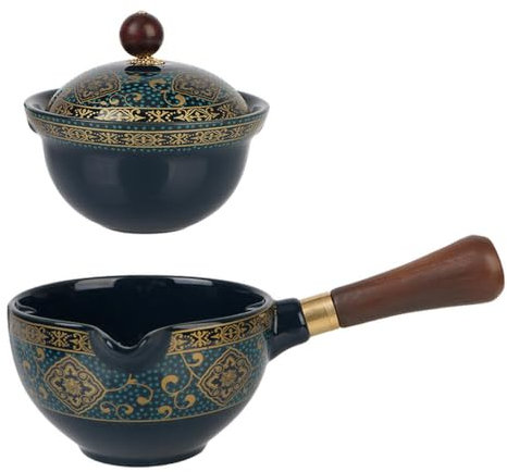 JIEDA Flowers Exquisite Shape Ceramic Tea Cup for Puer 360 Rotation Tea Maker and Infuser Porcelain Gongfu Tea Set