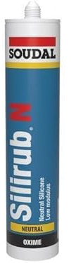 Soudal Silirub N Silicone Sealant Seal Neutral Low Modulus Window Glass - 300ml (Teak)