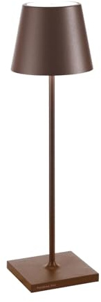 Zafferano, Poldina Pro Lamp, Rechargeable Cordless Table Lamp with Touch Controls, Suitable for Interior and Outdoor, Dimmer, 2200-3000 K, Height 38 cm, Corten Colour