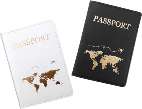 BRISKORE 2 Stück Reisepasshülle Reisepass Hülle PU Leather Passport Cover Reisepasshüllen Personalisiert Passhülle Passport Holder Case Pass Hülle Etui für Kreditkarten Ausweis Reisedokumente
