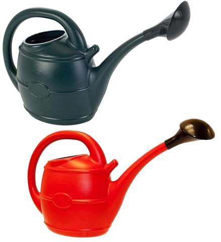 Red Or Green 10L Lightweight Watering Can With Sprinkler Rose Head | For Garden Indoor & Outdoor