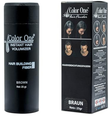 Color One Ansatzpuder wirkt sofort und stärkt Ihre Haarfasern. Color One Streuhaar zur Haarverdichtung & vollem Haar in Sekunden. (Braun)