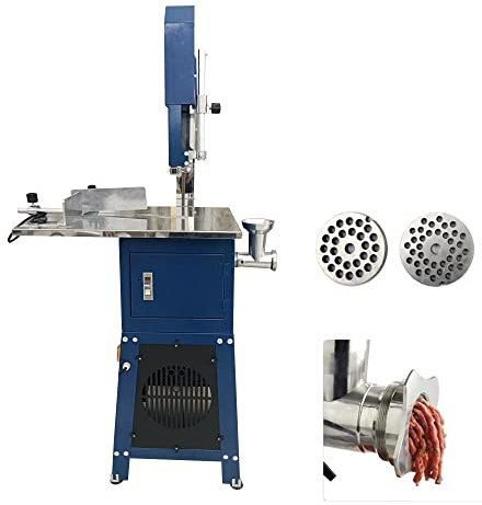 MLUENF Commercial Meat Bone Saw Machine,550W Frozen Meat Bone Cutting Machine,2 in 1 Electric Bone Sawing Machine and Grinder,for Cutting Fish Hoof Beef Bone,4-210mm Th