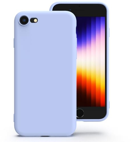 Zuvirelx Silikon Handyhülle für iPhone SE 2nd 3rd 2020/2022, iPhone 8/7 Hülle, Weiches Griff, Dünne, Minimalistisch, Stoßfest, rutschfest, Taschenpassend - Flieder