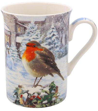 Lesser & Pavey Macneil Christmas Robins Mug - Robin Themed, UK Design - Hot Drinks, Tea, Coffee - Christmas Mug