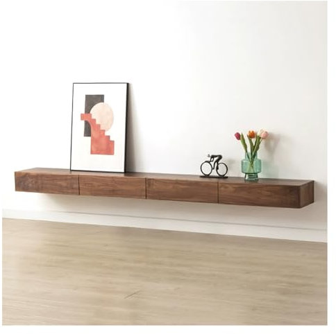 TV Schrank Hängend 70,8/78,7/86,6 Zoll Holz-Entertainment-Center mit Stauraum for Fernseher, TV-Ständer mit Schublade und 2 Aufbewahrungsschränken for Wohnzimmer, Schlafzimmer, moderne Medienkonsole T