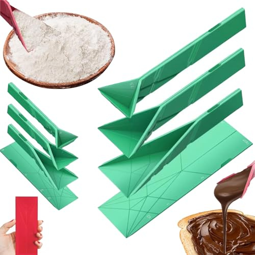 Flat 3-in-1 Measuring Spoons, 2 Spoons with 6 Different Sizes, Measuring Spoon Flat, Multifunction Folds Flat Kitchen Gadget Utensils Scoop Cook Baking Liquid Ingredients (Green)