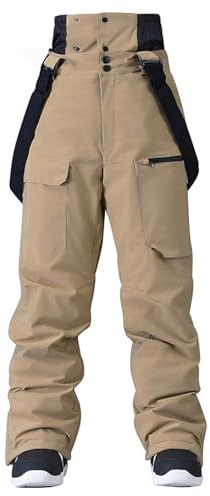 ALSOGO Damen Baggy Skihose Wasserdicht Isolierte Latzhose Winter Herren Snowboard Verstellbare Hosenträger Schneehose Winddicht Outdoor Warme Hose