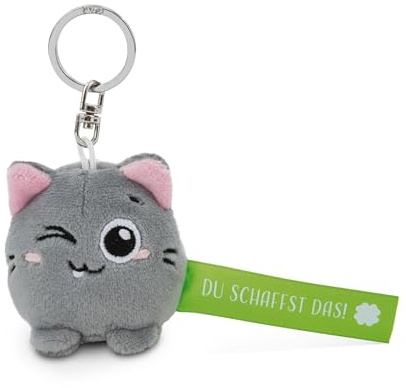 Schlüsselanhänger Katze Du schaffst das! grün 5cm