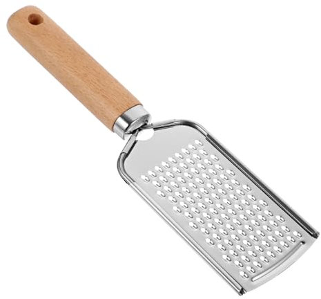 FUNNETOYU 1pezzi Affetta Verdure e Frutta Acciaio Inossidabile con Manico Legno Utensile da Cucina per Zester e Grattugiare Argento Blu